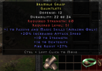 Zon Rare Gloves +1 Passive And Magic Skills/20% IAS/10 Str/14 Dex/Fr 27%